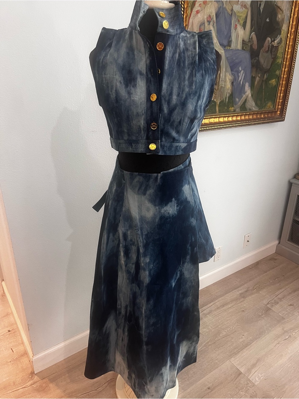 Kargede Cascade Asymmetric Denim Wrap Skirt XXXS Aus Designer Avant Garde 24-26” - Picture 6 of 15